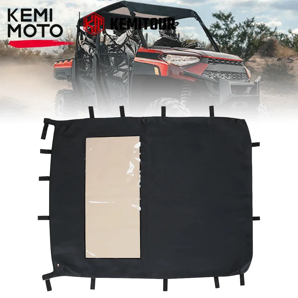 

UTV Top Soft Roof Compatible with Polaris Ranger Crew XP 1000 / Crew 1000 / Crew 900 2015-2023 2024 Tint Waterproof 4-Seater