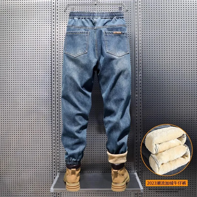 2026 Men Harem Jeans Loose Hip Hop Trousers Washed Denim Jeans Trouser Man Jogger Pants Harajuku Cargo Jeans Casual Trousers