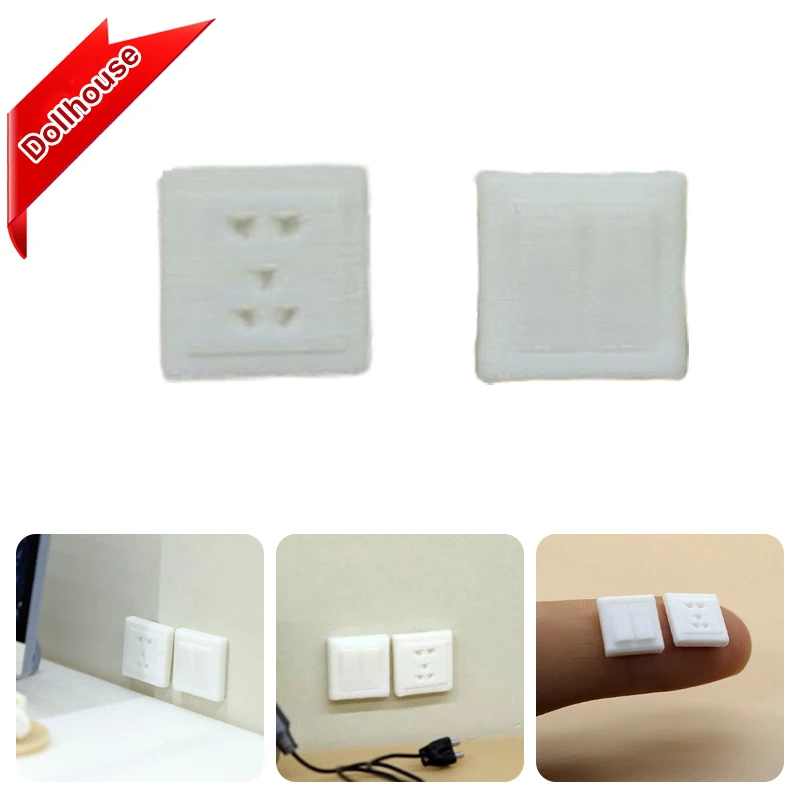 10PCS 1/12 Puppenhaus Miniatur Möbel Szene Requisiten Mini Schalter Und Steckdose Modell Puppe Dekoration DIY Zubehör Spielzeug