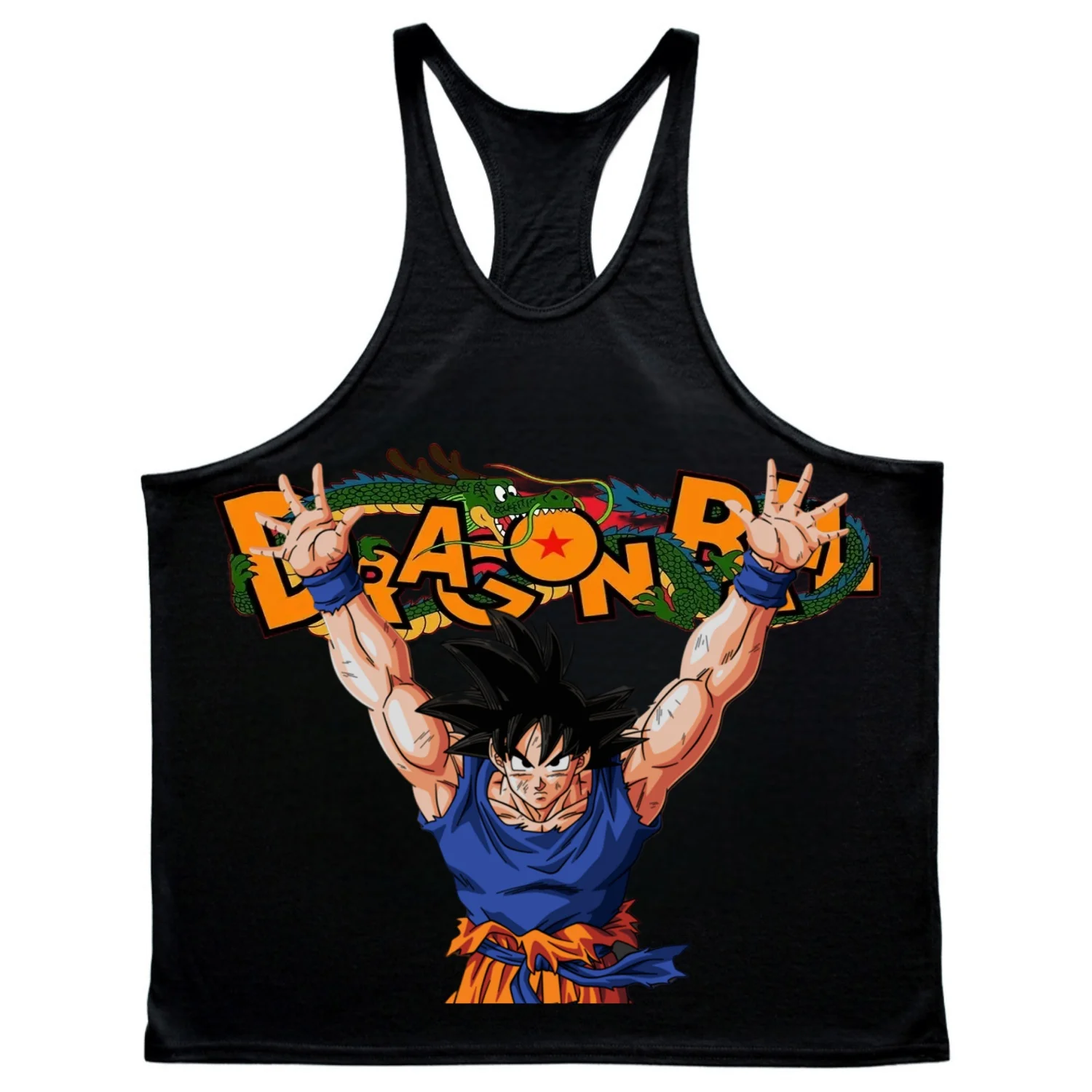 Camiseta sin mangas de verano para hombre, chaleco de algodón con gráfico de Anime japonés Dragon Ball, ropa de gimnasio para hombre, camisa muscular de Fitness, sudadera sin mangas