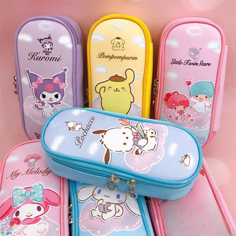 

Sanrio Hello Kitty Kuromi Kids Double-layer Pencil Case Pencil Case Primary and Secondary School Student Stationery Box