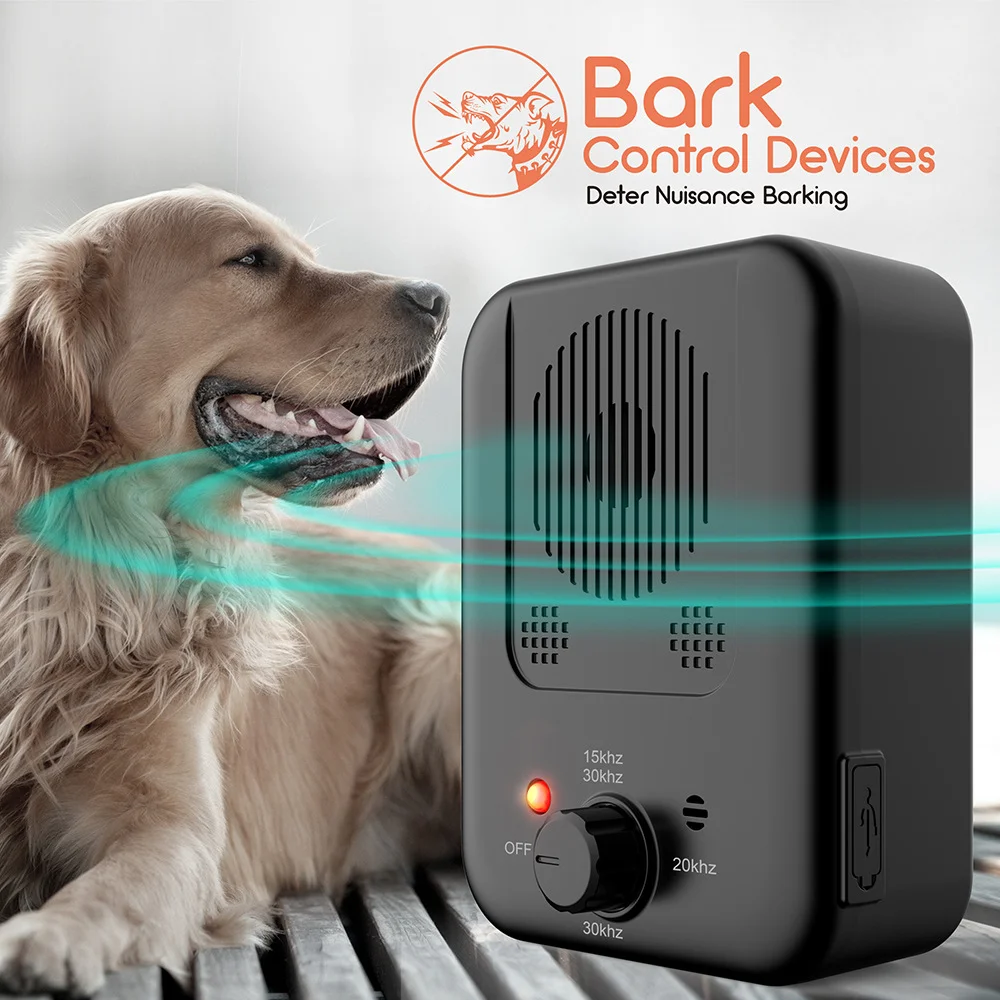 

Automatic Ultrasonic Dog Repeller Anti-Barking Device Dog Barking Control Stop Barking rechargeable Device Outdoor Bark Silencer