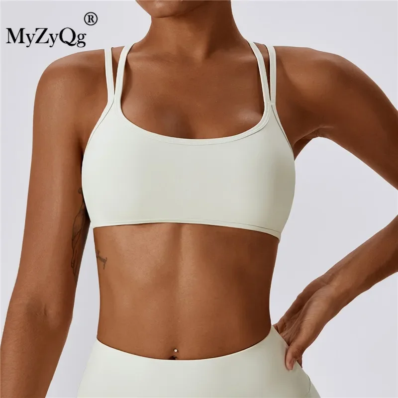 MyZyQg Women Yoga Bra Tight Cross Beauty Back Quick Dry Running Underwear Fitness Gym Pilate Vest Tank Tops Sportswear