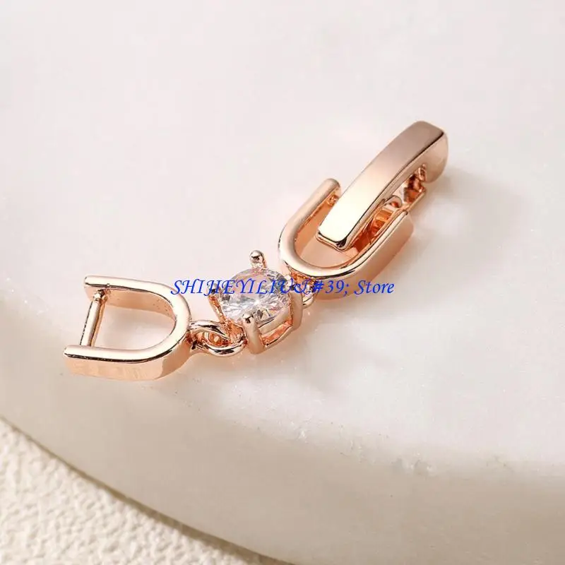 E21F 3PCS Jewelry Extender Connectors with Rhinestones and Plain Finish Options