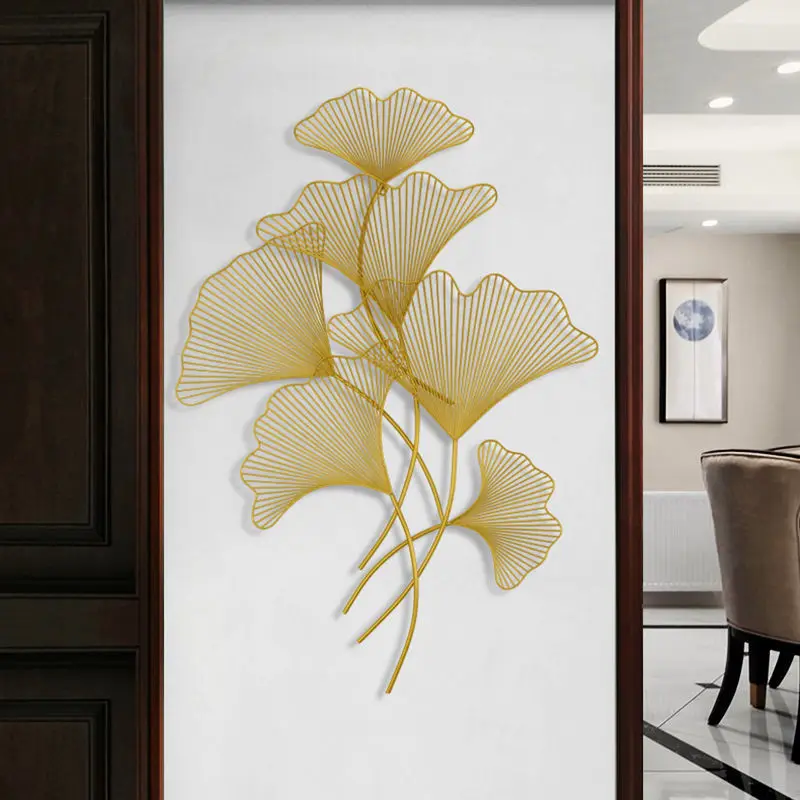 Chinesische Schmiedeeisen Ginkgo Blatt Wand Aufkleber Zubehör Hause Wohnzimmer Wandbild Dekoration Büro Hotel Wand Dekor Artikel