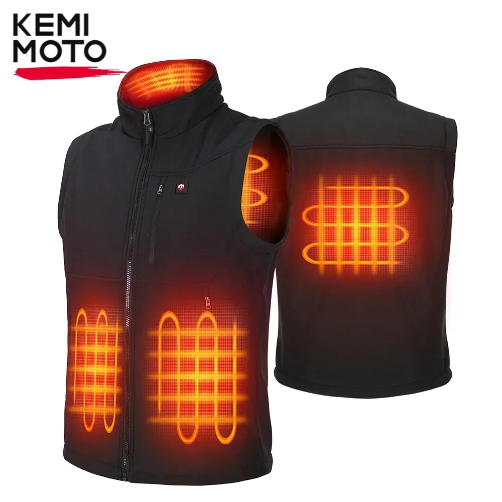 

KEMIMOTO Heated Vest Winter Warm Jacket Men Women 6 Heating Areas with 10000mAh Battery APP Control for Outdoor Sports Riding