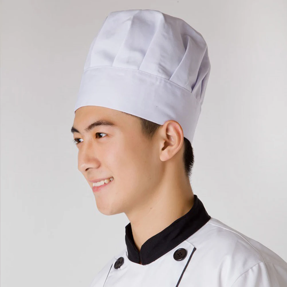 

2 pcs Adjustable Chef Working Hat Anti-Pollution Breathable Lightweight Pure Color Dustproof For Restaurant Catering Staff Cap