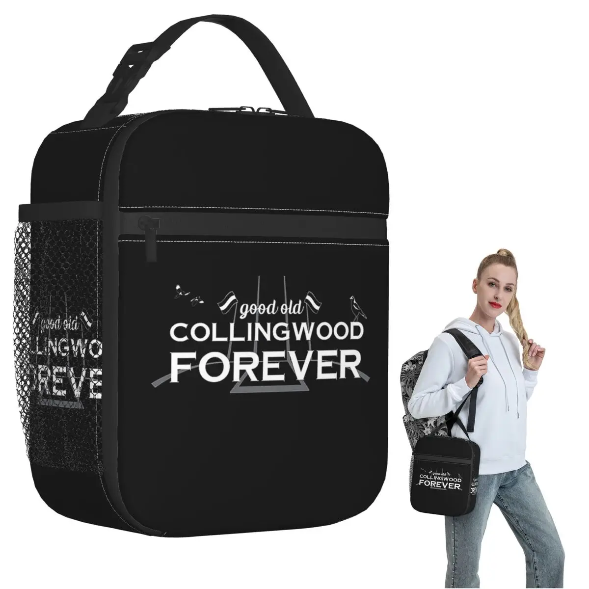 Good Old Collingwood Forever - Collingwood Theme Song Insulated Lunch Bag Women Kids Leakproof Food Boxes Thermal Lunch Box Tote