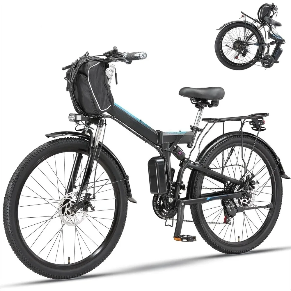 

Peak 1500W Folding Electric Bike, Fastest 25 MPH 20AH 48V Removable Battery 35-70 Miles Max Long Range 26" Foldable Ebike