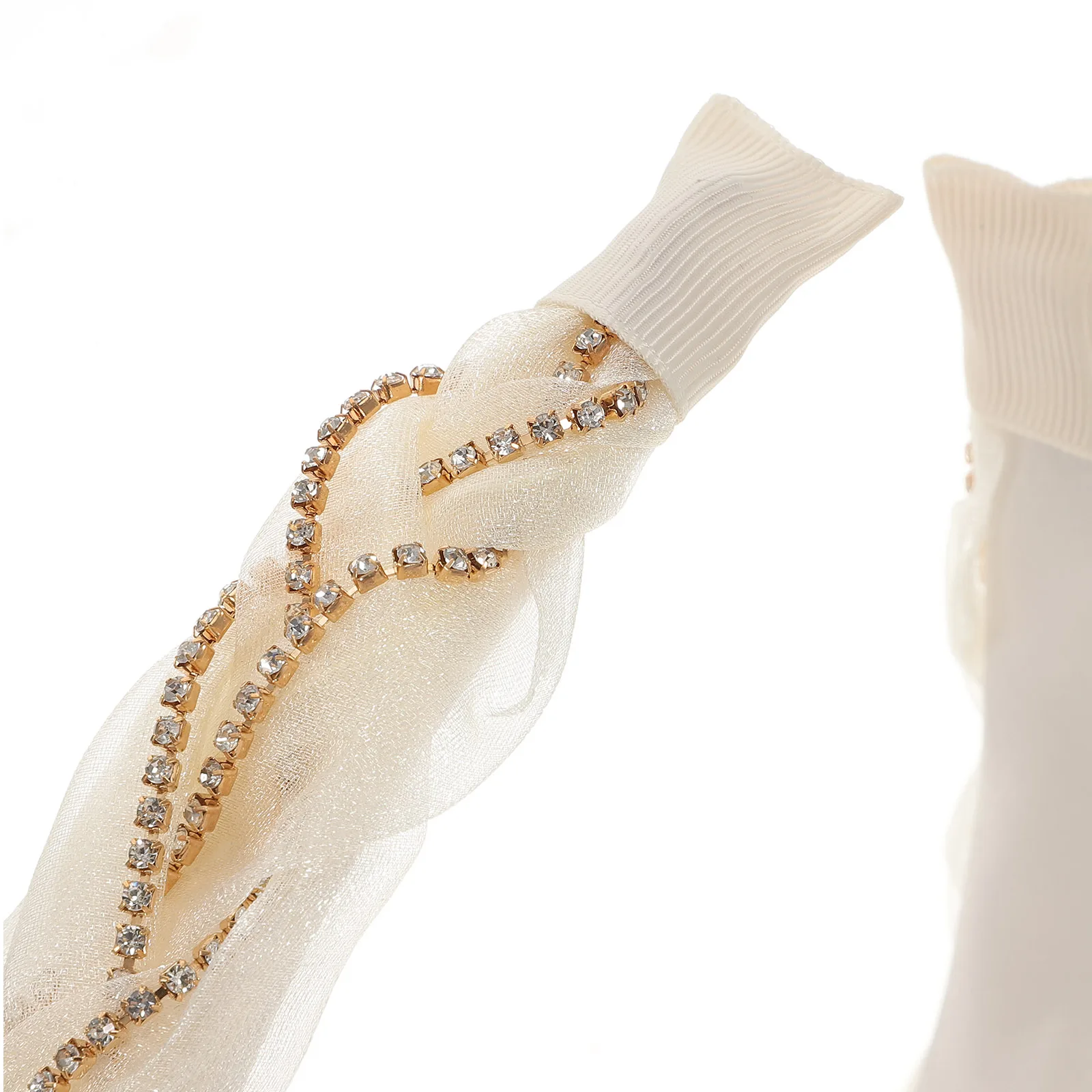 

Organza Headb Rhinestone Decorated Headb s for Women White Lightweight Portable Chiffon Fashion Accessories Girls