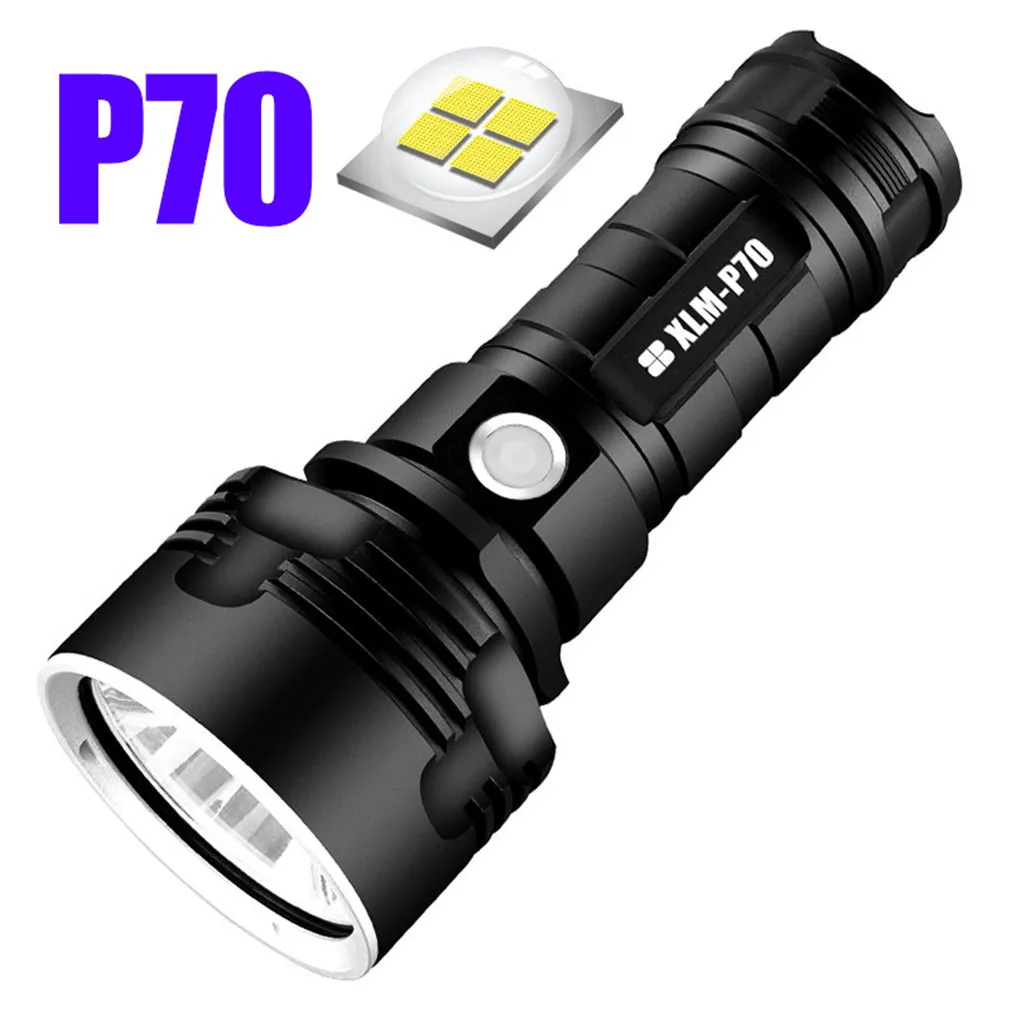 LED Flashlight Super Powerful Campe Lamp Waterproof USB Charging Flashlight Outdoor 26650 Battery Rechargeable Torch Wholesale