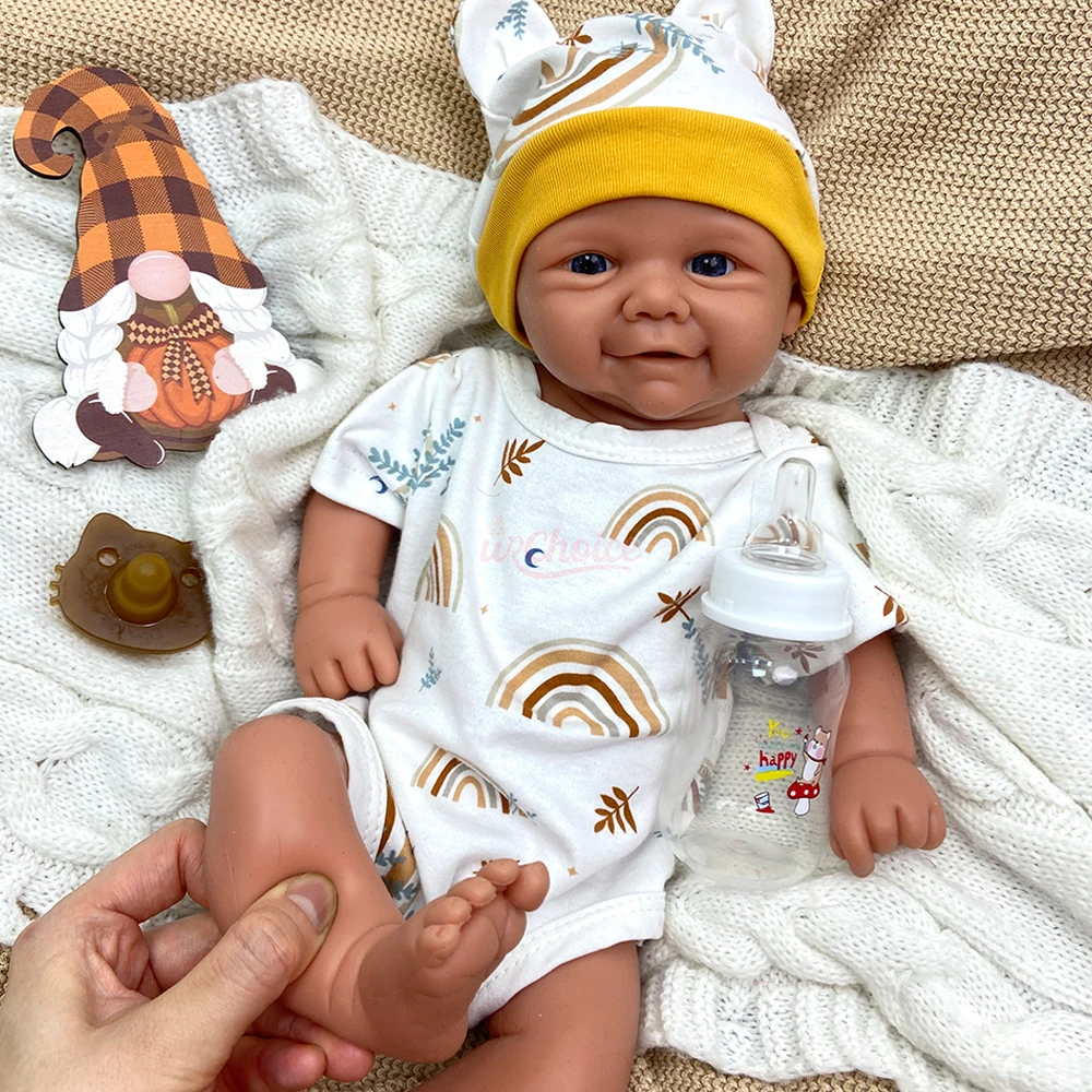 17Inch Weighted Girl/Boy Full Body Soft Silicone Reborn Doll Adorable Soothing Companion Art Doll for Emotional Healing