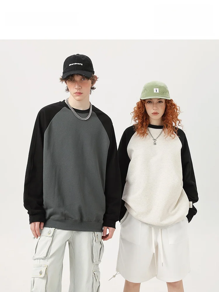 

Свободный мужской свитшот в стиле ретро Blo oulder Sve round Ne Fce на подкладке, универсальный базовый слой, топ для пар