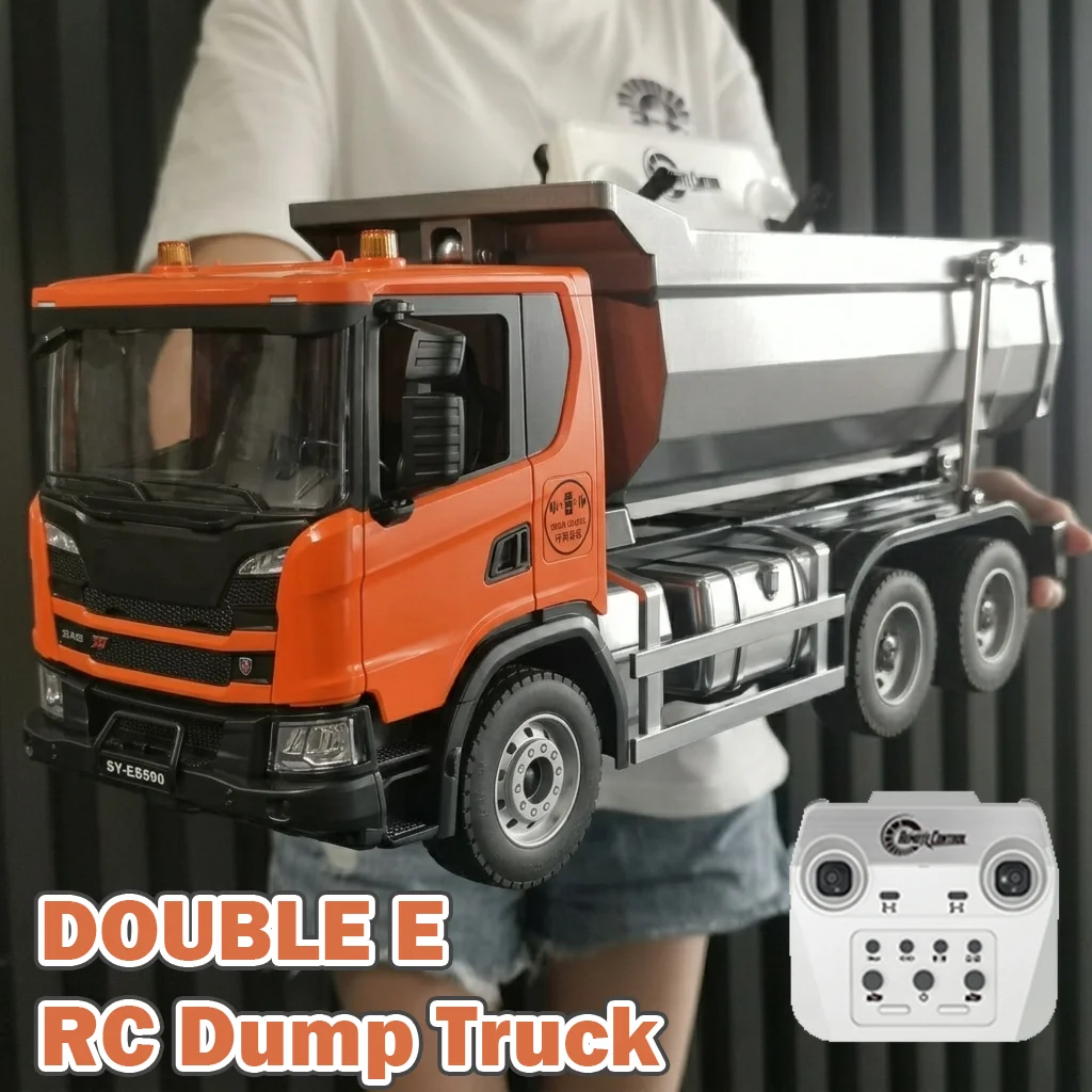 Double E E593 RC Car 1/20 G540 Electric RC Truck Simulation Model with Light Sound System Dump Truck Toys for Kids Boys Gifts