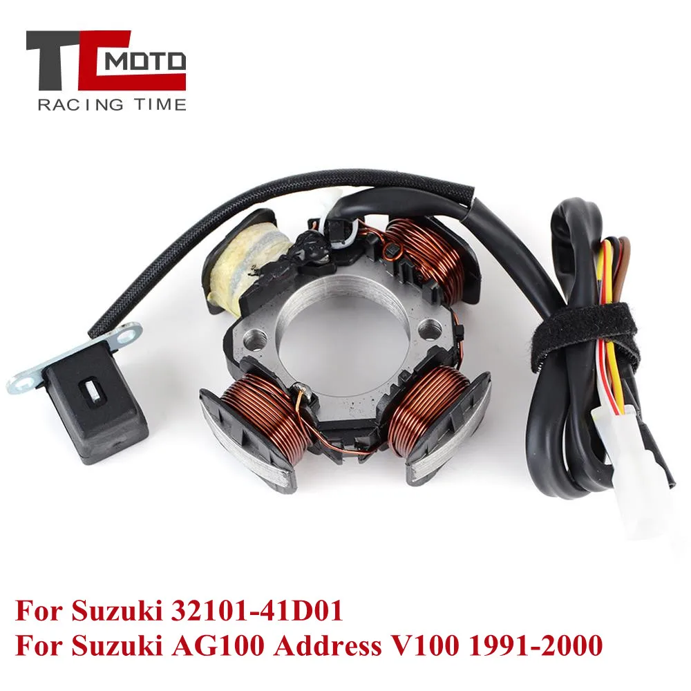 Motorcycle Engine Parts Generator Magneto Stator Coil for Suzuki AG100 AG 100 Address V100 1991-2000 32101-41D01