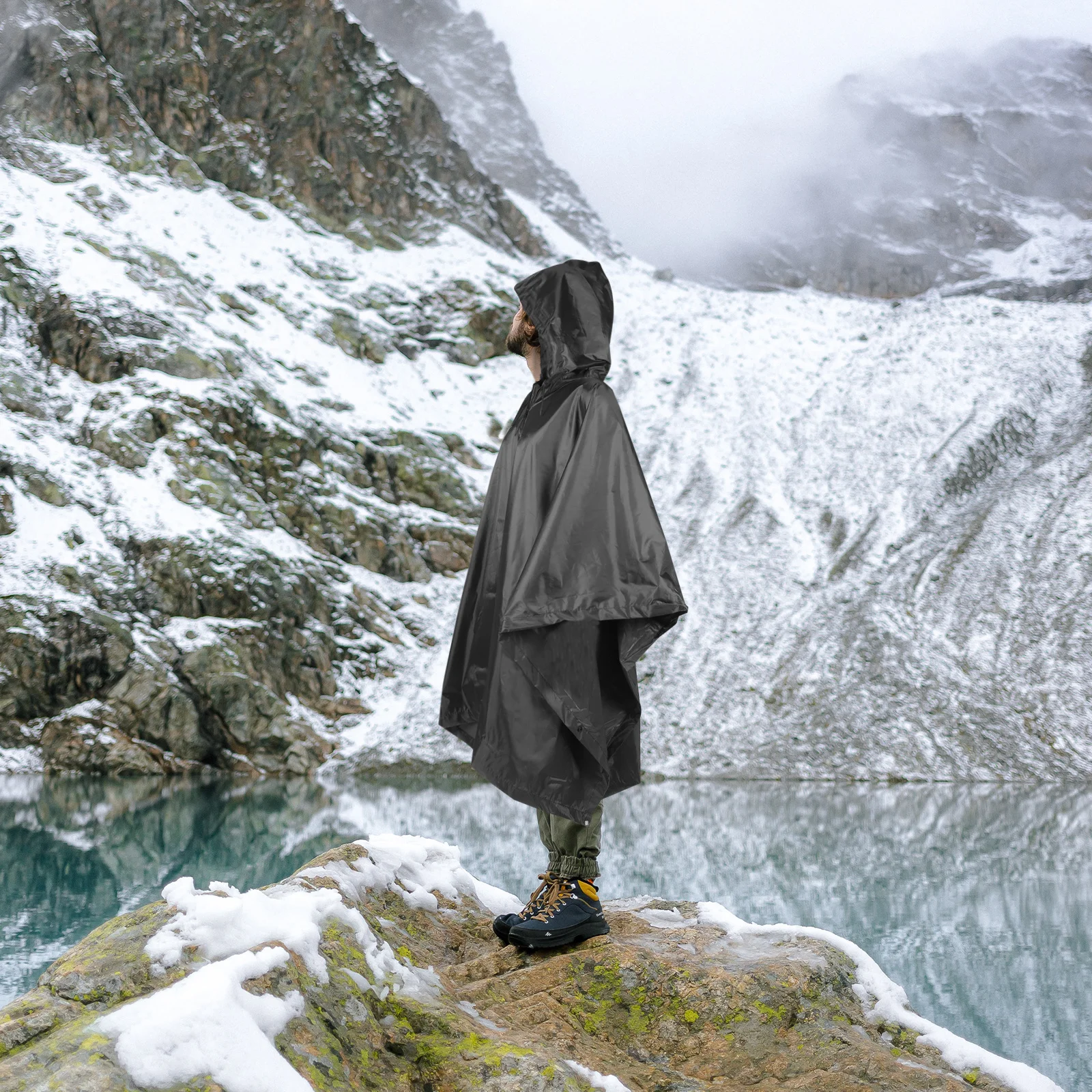 

Outdoor Waterproof Poncho Unisex Raincoat Hoodie Design Emergency Quick-Dry Breathable Tear Resistant Rain Gear for Travel
