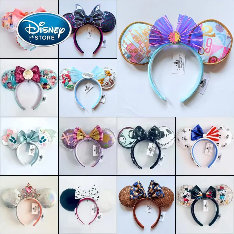 

Disney Princess Headband Mickey Ear Rapunzel Snow White Sequin Bow Hair Hoop Gift Girl Accessories Halloween Gift Christmas Jack