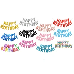 14PCS Aluminum Film Happy Birthday Letter Balloon Set Party Decoration Aluminum Film Balloon