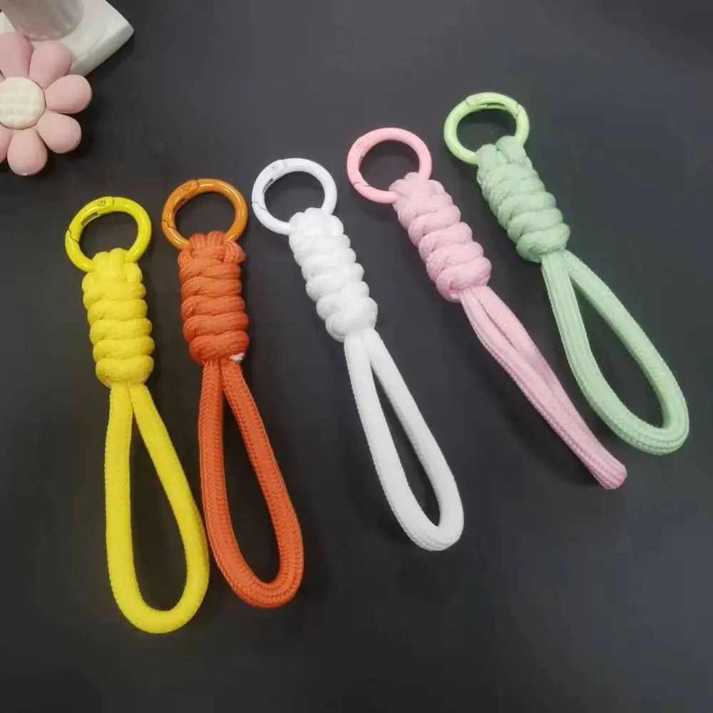 Colorful Braided Woven Keychain Anti Loss Hanging Rope Keyring Mobile Phone Accessories