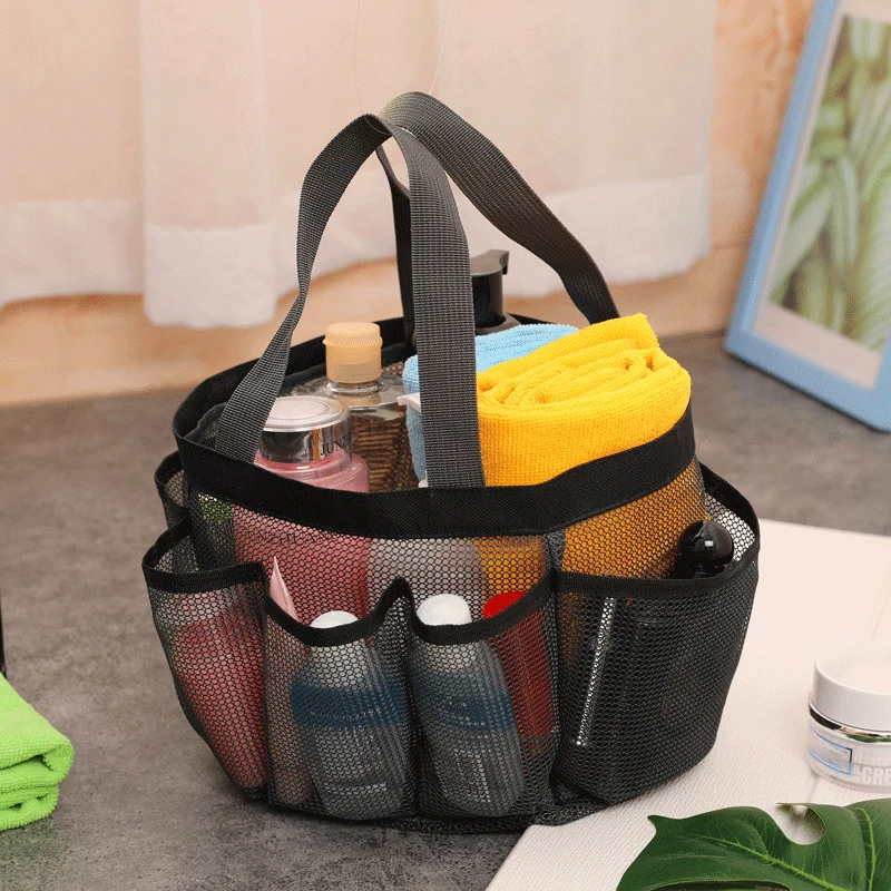 

Large Capacity Multifunction Mesh Shower Caddy Portable for College Dorm Bathroom Tote Bag Durable with 8 Pockets Shoes Bag