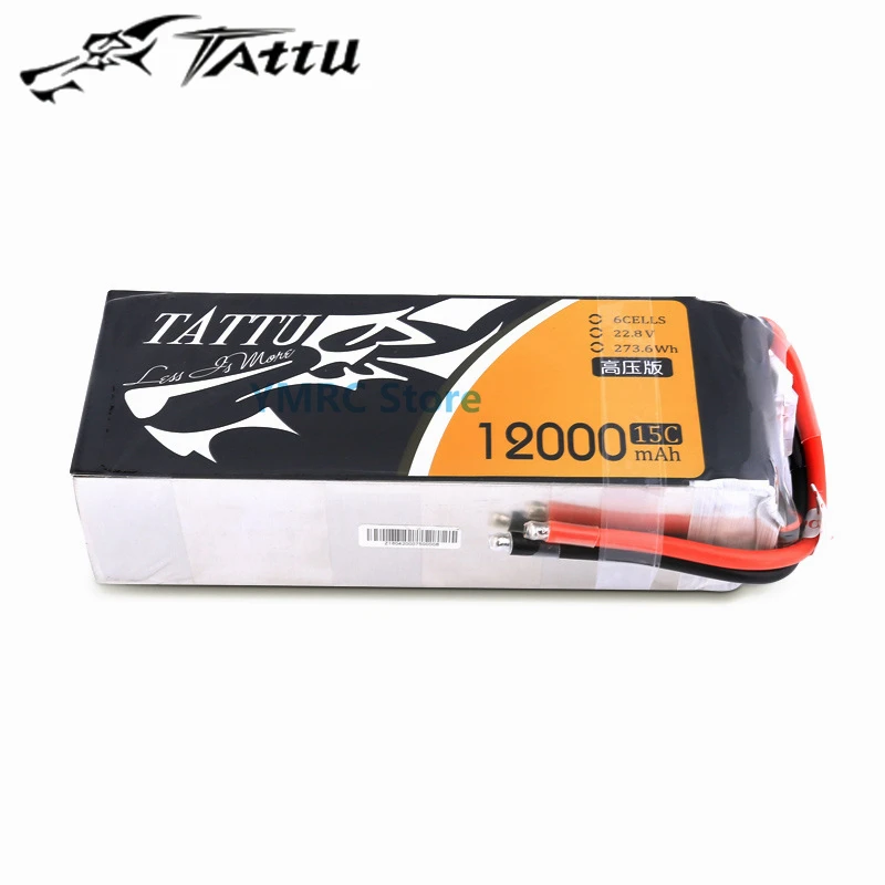 Tattu 12000mAh 15C 6S 22.8V High Voltage Lipo Battery Pack with XT90S Plug for Professional Multirotor,Plant Protection Drone