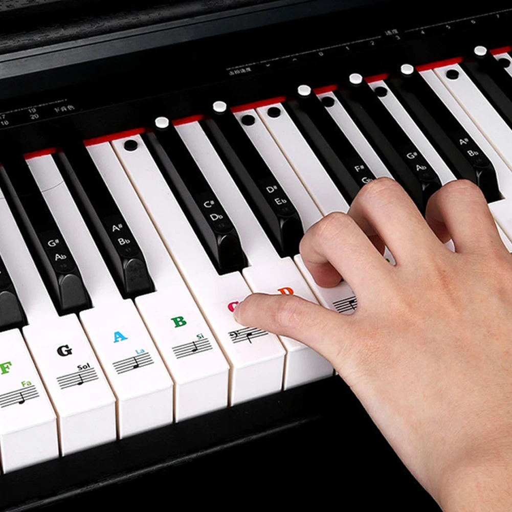 For Piano Lovers Piano Decal Notes Piano Stickers 88/61/54/49/37 Keys Approx. 25*23cm Learning Beginners Brand New