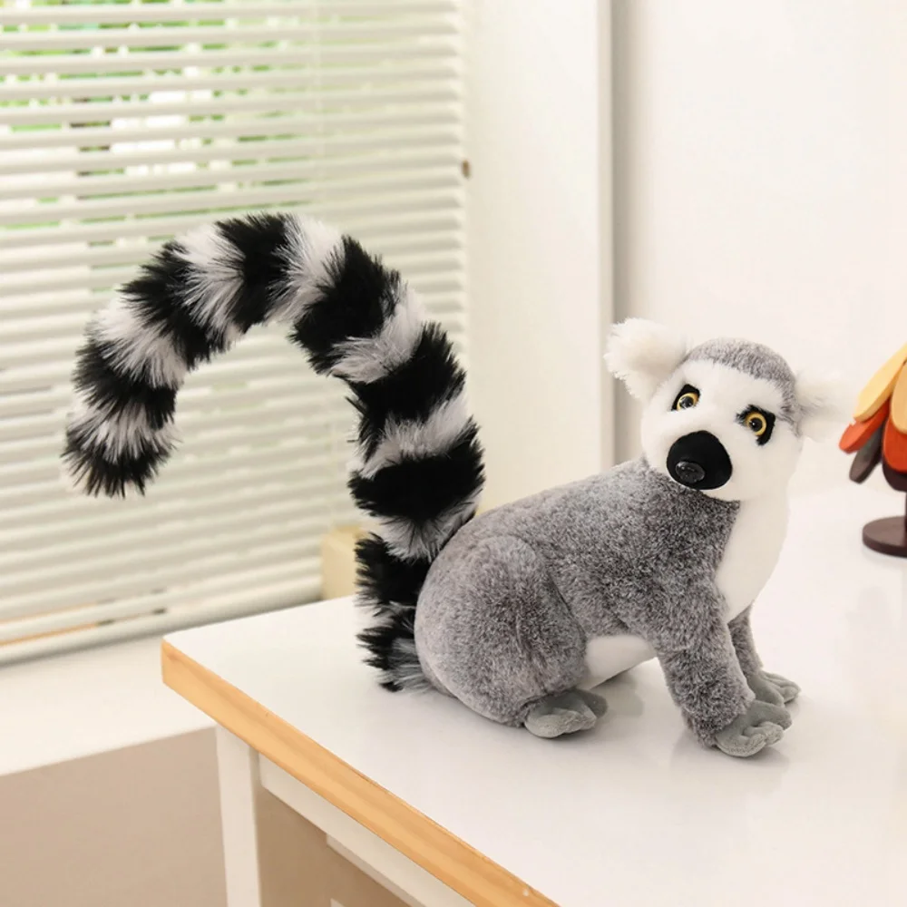

28cm Simulation Wild Lemur Plush Toy Short and Long Arms Monkey Dolls Room Decor Birthday Gift For Boys And Girls