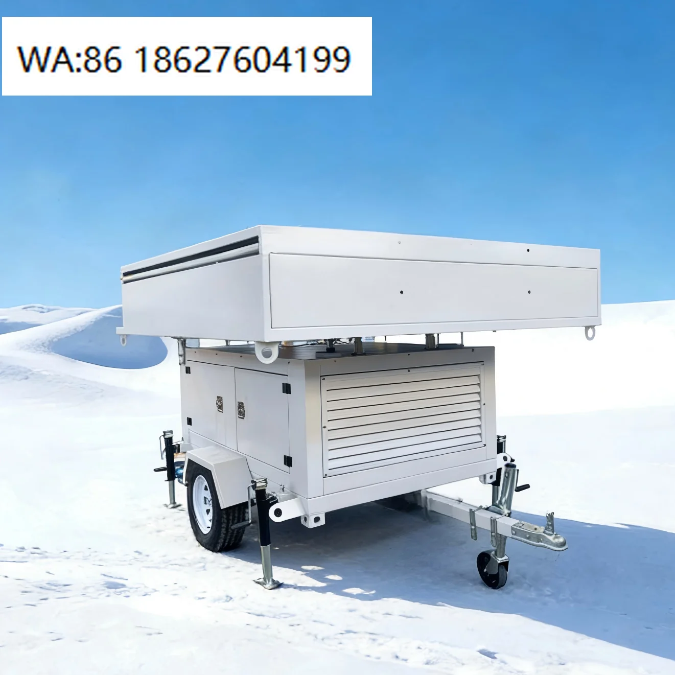 60KWh Portable Solar Energy Storage Trailer LED Light Tower Camping Construction Emergency Backup Power Station