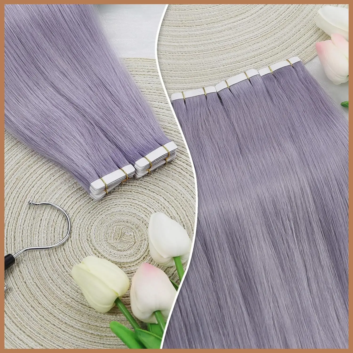 VeSunny Hair Tape in hair extension Straight Tape In Extensions Remy Human Hair 12-24 inch 20 pcs/Pack High Quality