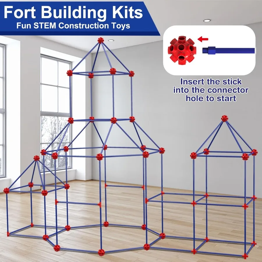 V-Opitos 180 Pack Kits de construction de fous pour l'âge 4 5 6 7 8 + ans jouets de construction créatifs pour bricolage châteaux Tunnels tente de jeu