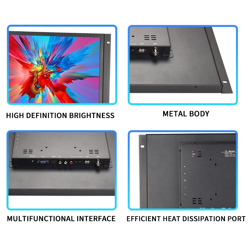 18.5 Inch Industrial Touch Screen Monitor 1366*768  Metal Case Open Frame Resistive/Capacitive LCD Display HDMI/VGA/USB/BNC/AV