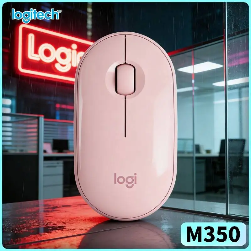 Logitech M350 Office Pebble Mouse - Slim Shape, Silent Operation, 77g Light, USB Storage, Home Work Study Helper
