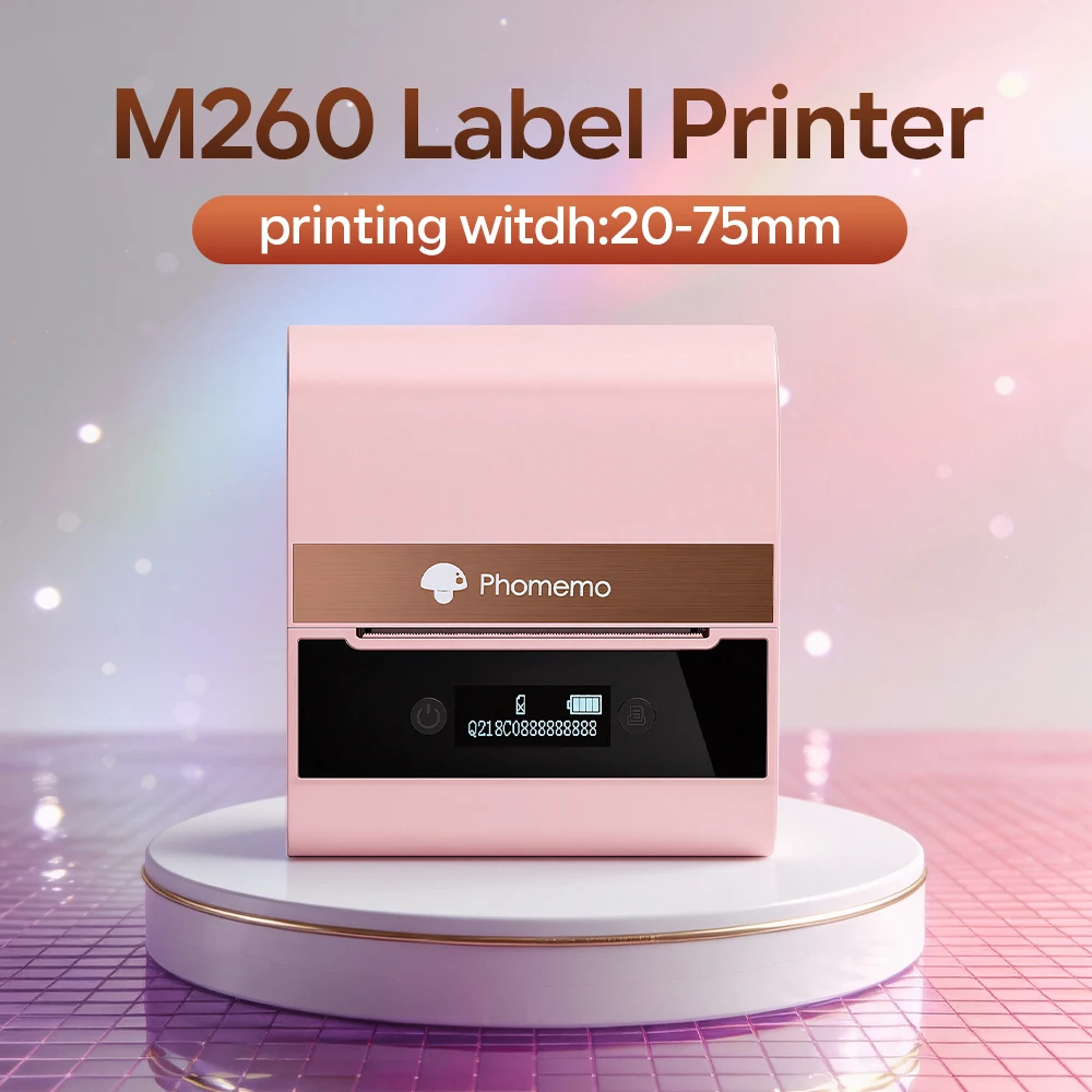 

Phomemo Large Label Maker M260 20-80mm Portable Label Sticker Printer Bluetooth Inkless Thermal Printer for Business Home Office