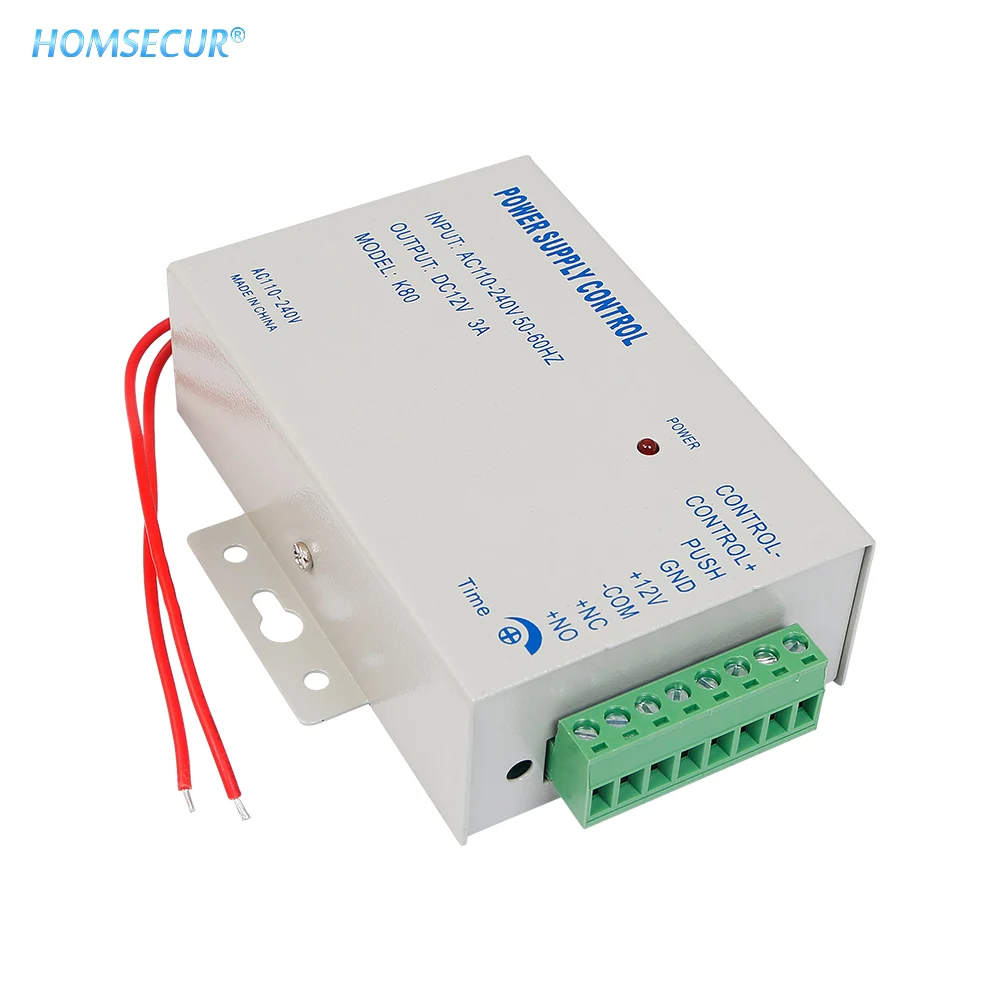 

HOMSECUR DC12V 3A/AC 110V~240V Power Supply Module for RFID Fingerprint Door Access Control Machine Device Electric Lock