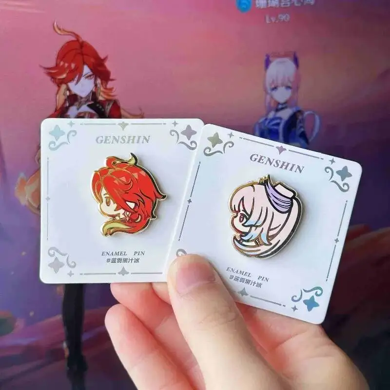 

Anime Genshin Impact Kinich Mavuika Sangonomiya Kokomi Cosplay Metal Brooch Breastpin Cartoon Badge Emblem Acg Ornament Accessor