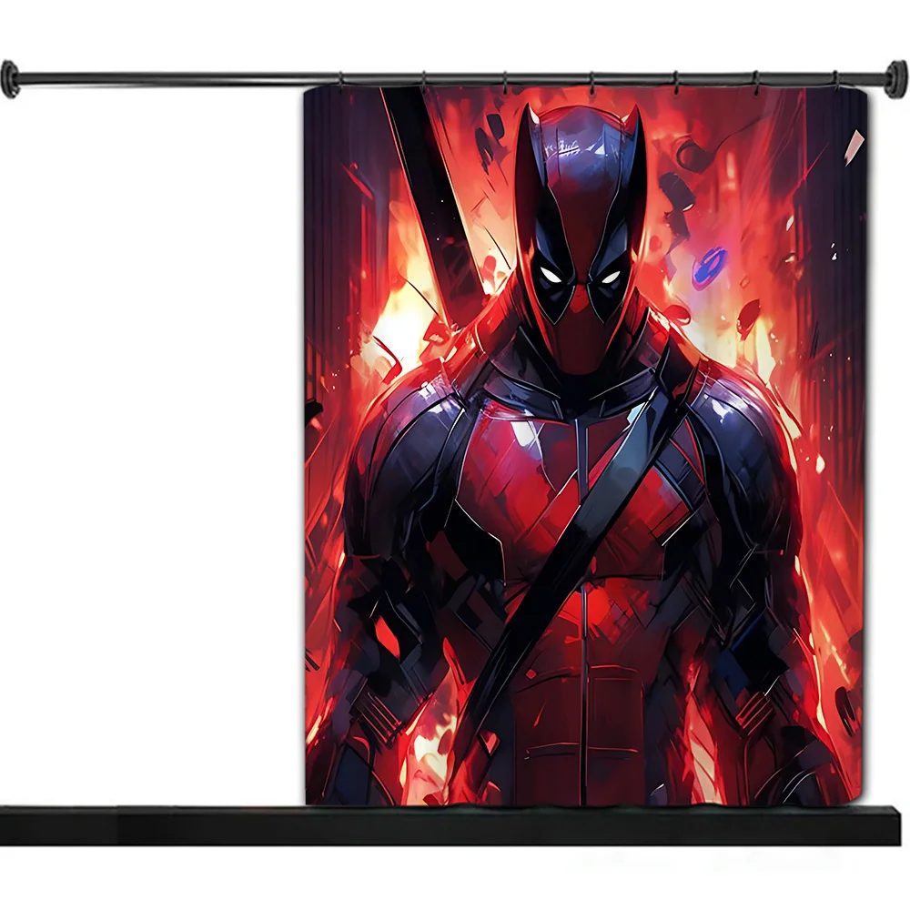 Anime Deadpools Shower Curtain Waterproof Polyester Fabric Paint Colorful Bath Curtains Home Bathroom Decor Curtain With Hook