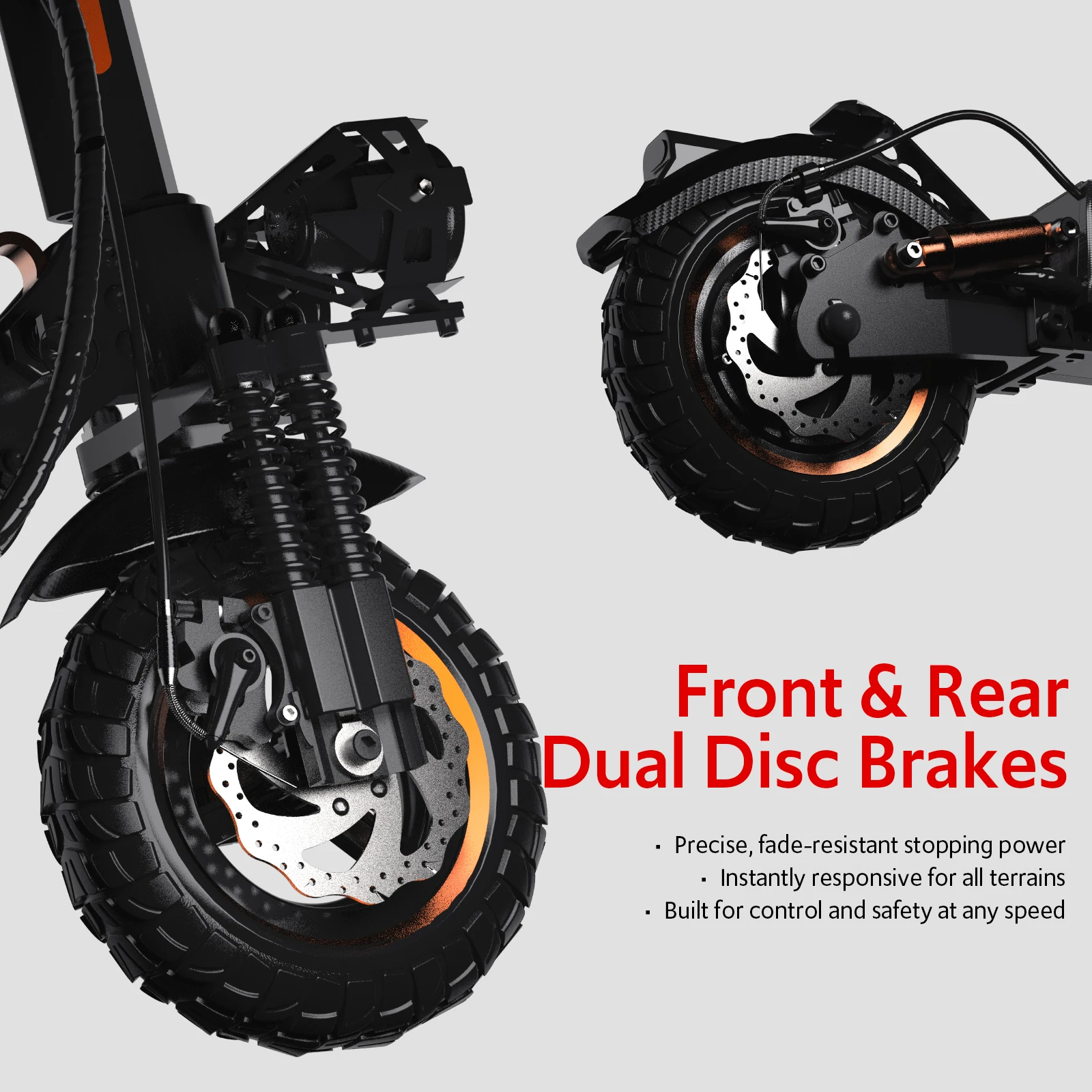 Off Road Electric Scooter, 48V 13AH 1200W Motor Folding E-Scooter, 11 8