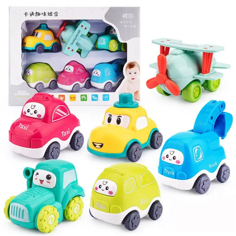 Friction Cars Cute Friction Powered Kids Cars Toy Kit Toy Cars Cartoon Wind Up Cars For Boys Birthday Gift Toys Early