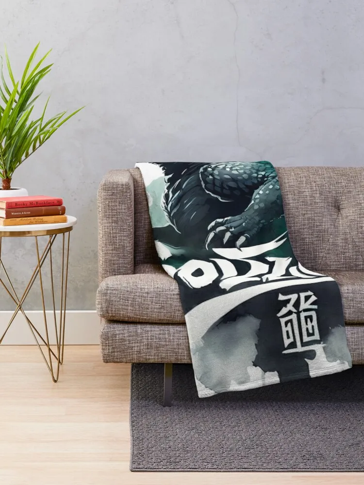 Godzilla Ink Splash Design Throw Blanket For Baby Sofa Throw Giant Sofa Blankets