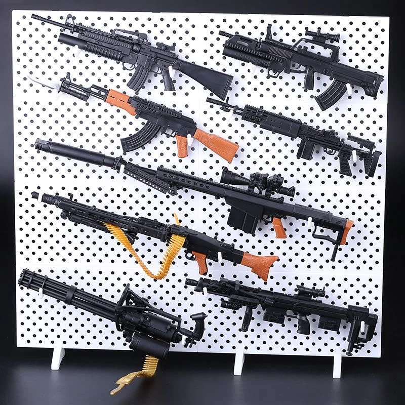 1/6 Monteren Pistool Model Machinegeweer Machinepistool Sniper Rifle SVD AK47 MP40 MG42 Plastic Montage Kit 8 stks/set