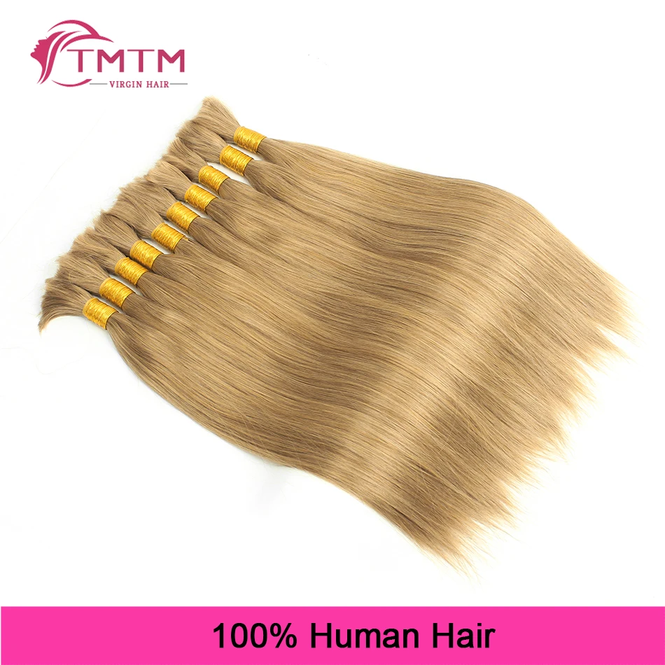 Cabelo humano remy brasileiro reto, sem trama para trançar, pré-colorido, loiro de cinzas, 100% cabelo humano, 16-28 in