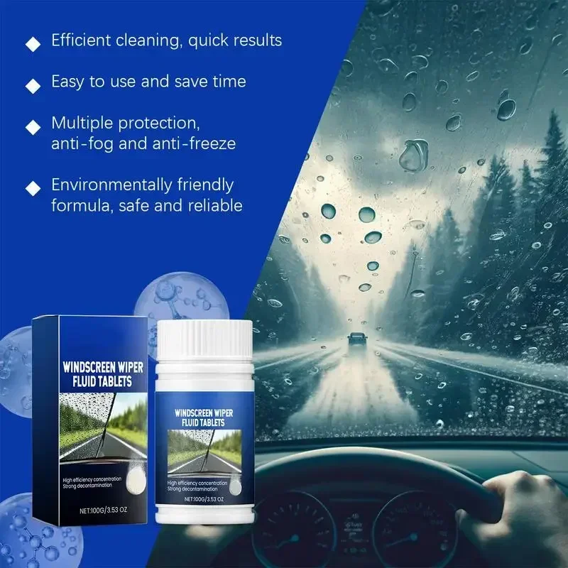 Car Windshield Cleaner Tablets Car Windshield Cleaning Long-Lasting Outdoor Window Cleaner Deep Cleaning For Auto Home