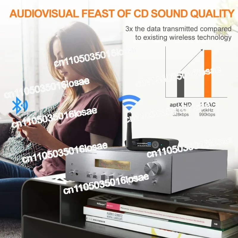 For Bluetooth Receiver Audiophile HiFi Audio Amplifier Bluetooth Adapter DS200Pro
