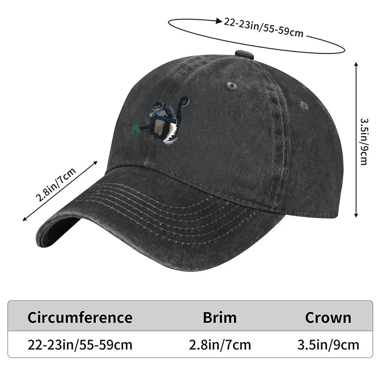 New B is for Black Handed Spider Monkey Baseball Cap Gentleman Hat Hat Baseball Cap Icon Brand Man cap Luxury Woman Men's