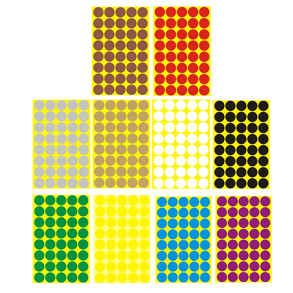 

10pcs Colorful Round 25Mm Self Adhesive Dot Stickers For Classroom Office Organizing Removable Stationery Supplies Adhesive