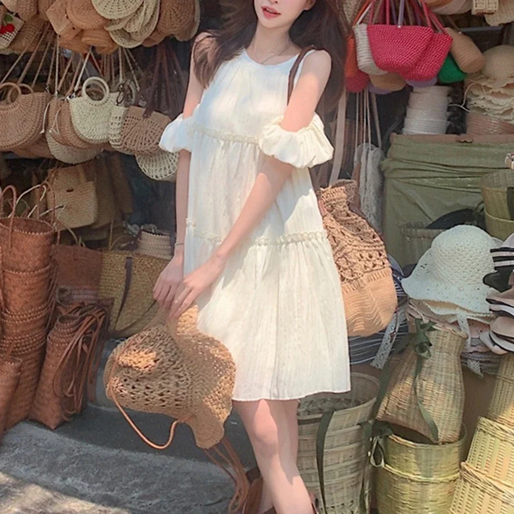 Stylish Casual Dress with an Off Shoulder Cut and Short Sleeves Designed to Keep For Women Cool in the Summer Heat