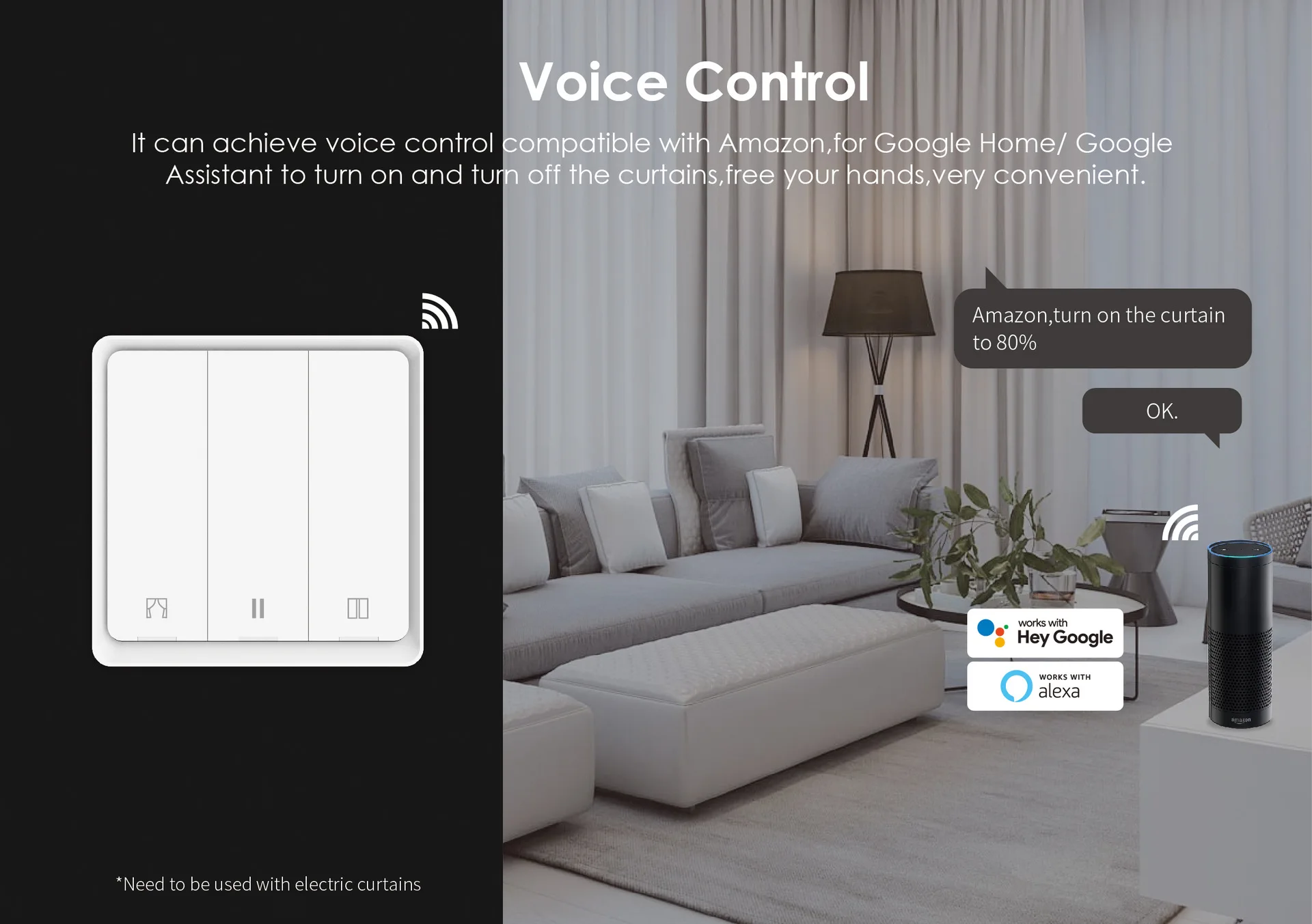 Zigbee Inteligente Interruptor Botão Cortina, Controle Remoto de Voz, Tuya App Timing, 86 Painel, Alexa