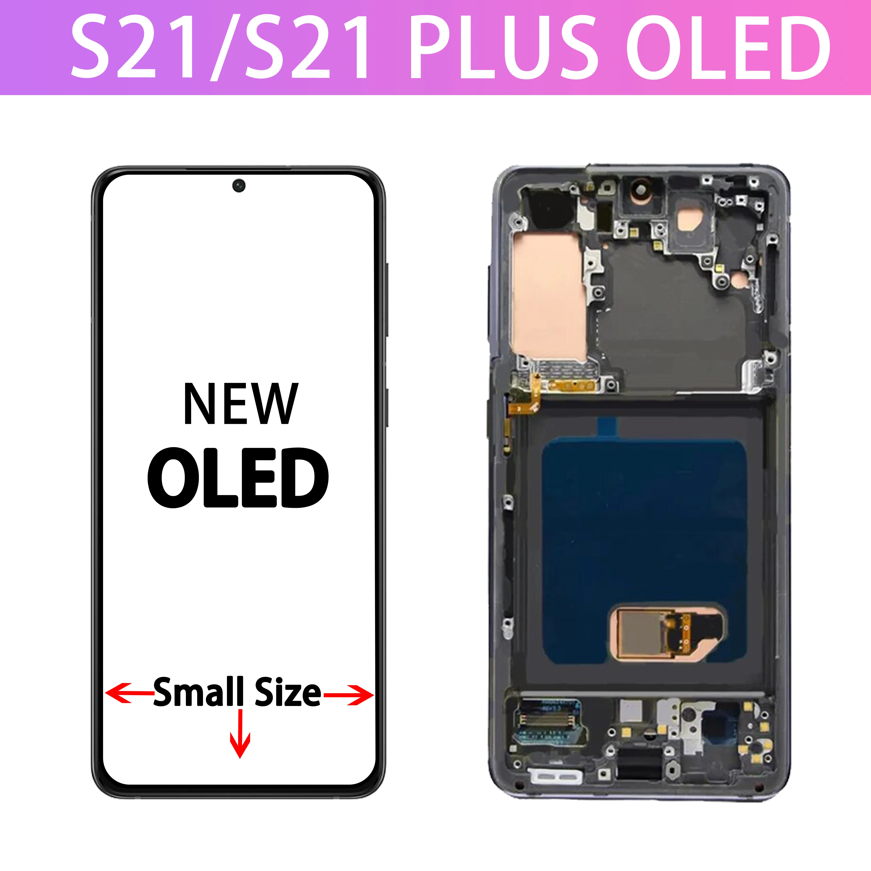 AAA+ OLED dla Samsung Galaxy S21 S21+ S21 Ultra LCD G9910 G9960 G9980 Wyświetlacz Ekran dotykowy Digitizer Zespół wymień na ramkę