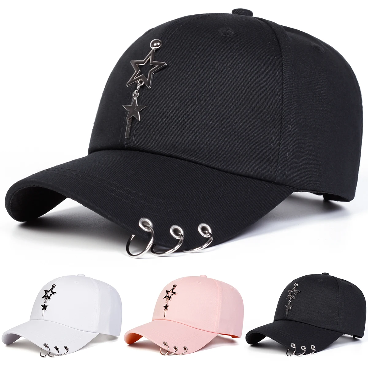 Unisex Star Iron Ring Baseball Caps Spring Autumn Outdoor Adjustable Casual Hats Sunscreen Hat Sports Cap