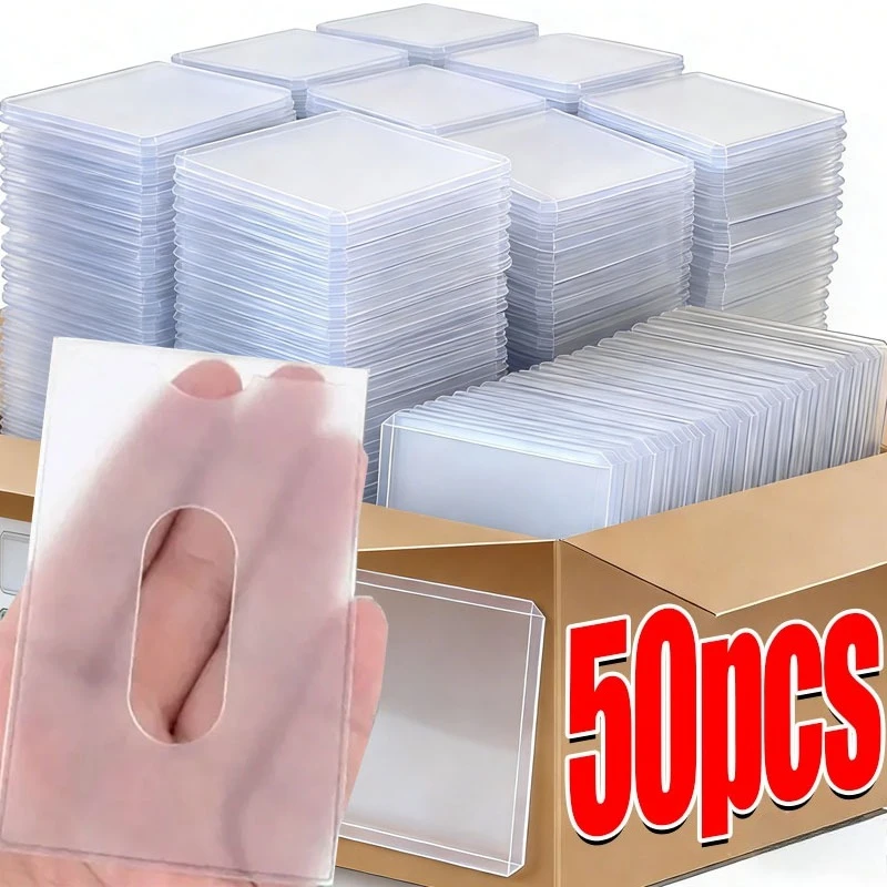 50-1PCS Transparent Card Sleeves PVC Hard Plastic Game Cards Holder Cover for Collectible Trading Cards